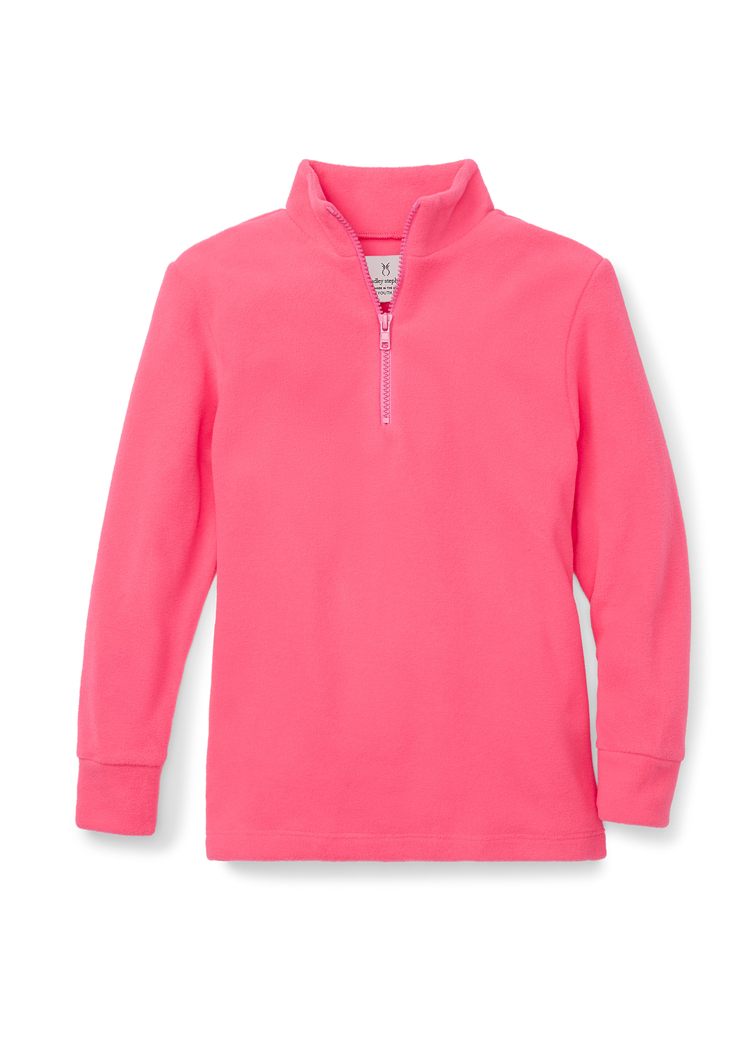 Kids Windabout Pullover in Vello Fleece (Poppy Pink)