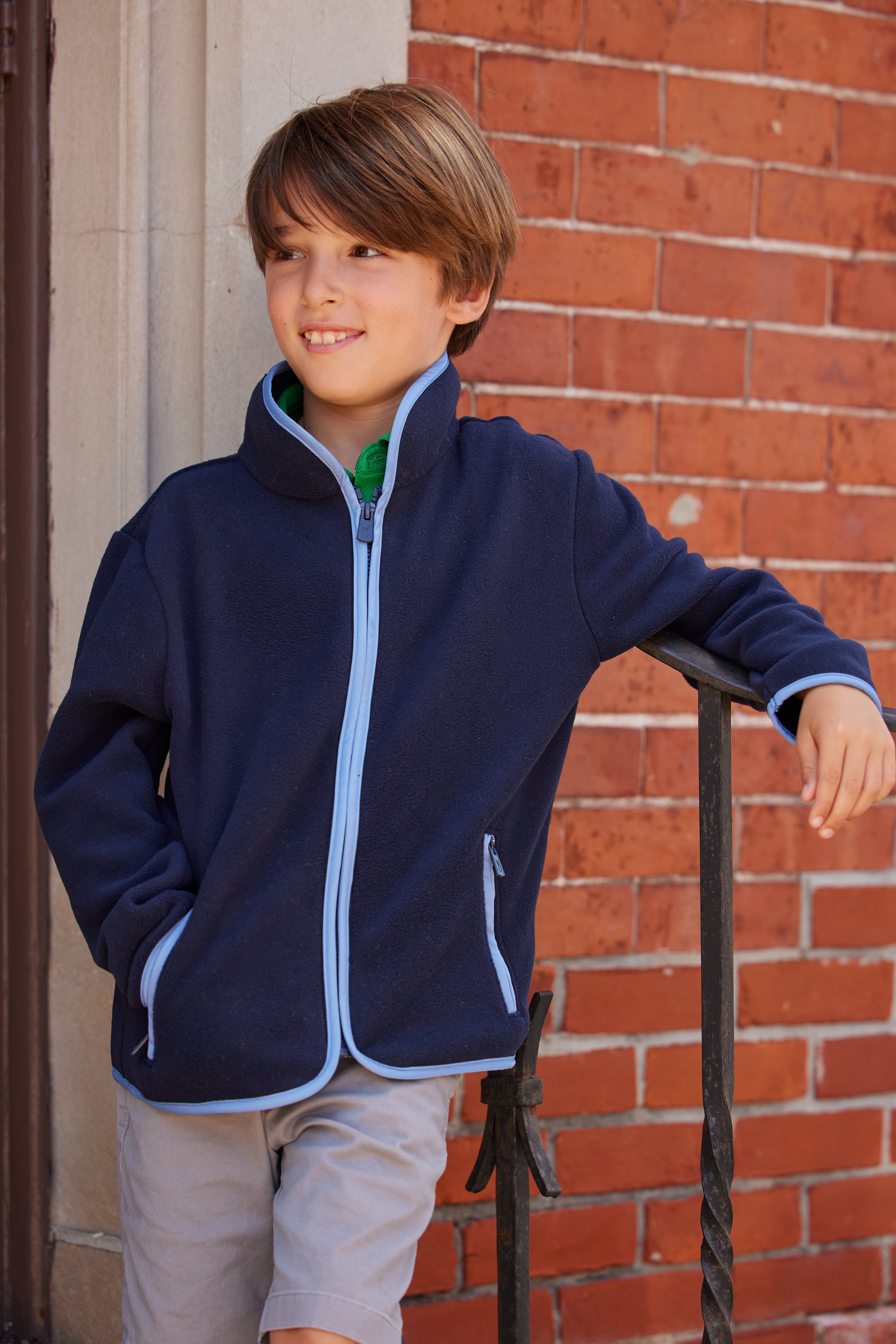 Kids Skylark Zip Up in Vello Fleece Navy