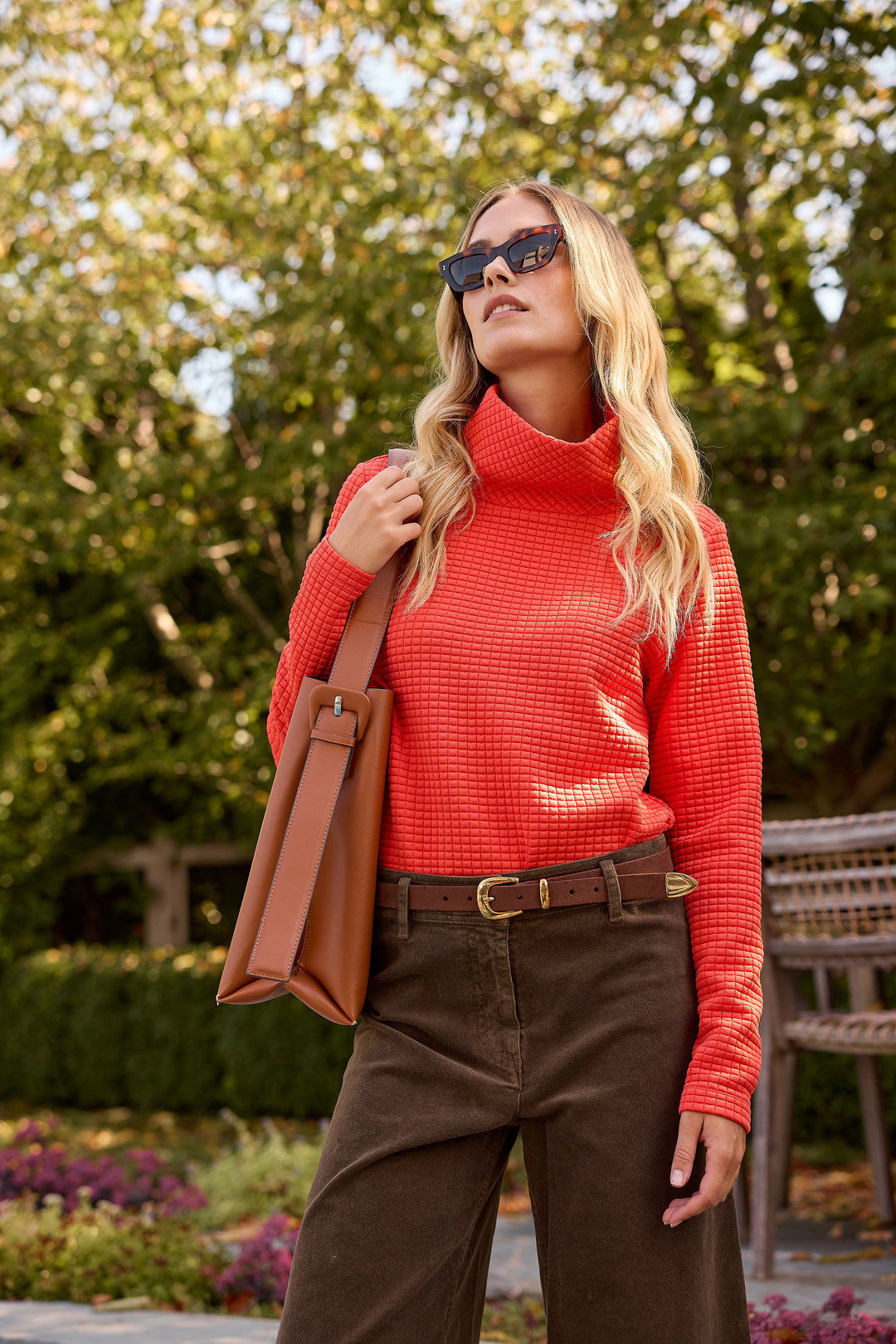 Greenpoint Turtleneck in Waffle (Paprika)