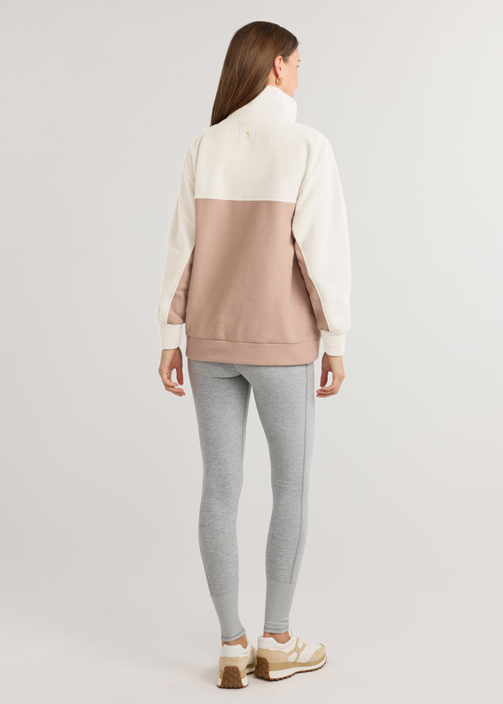 Alcott Pullover in Vello Fleece (Khaki/Cream)