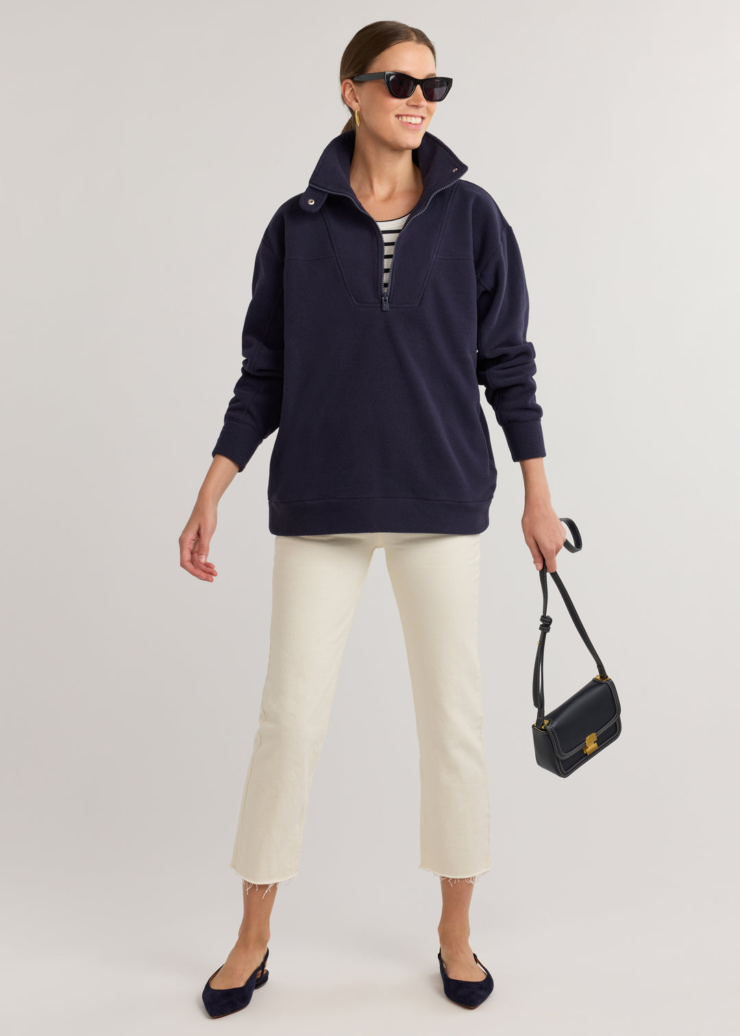 Alcott Pullover in Vello Fleece (Navy)