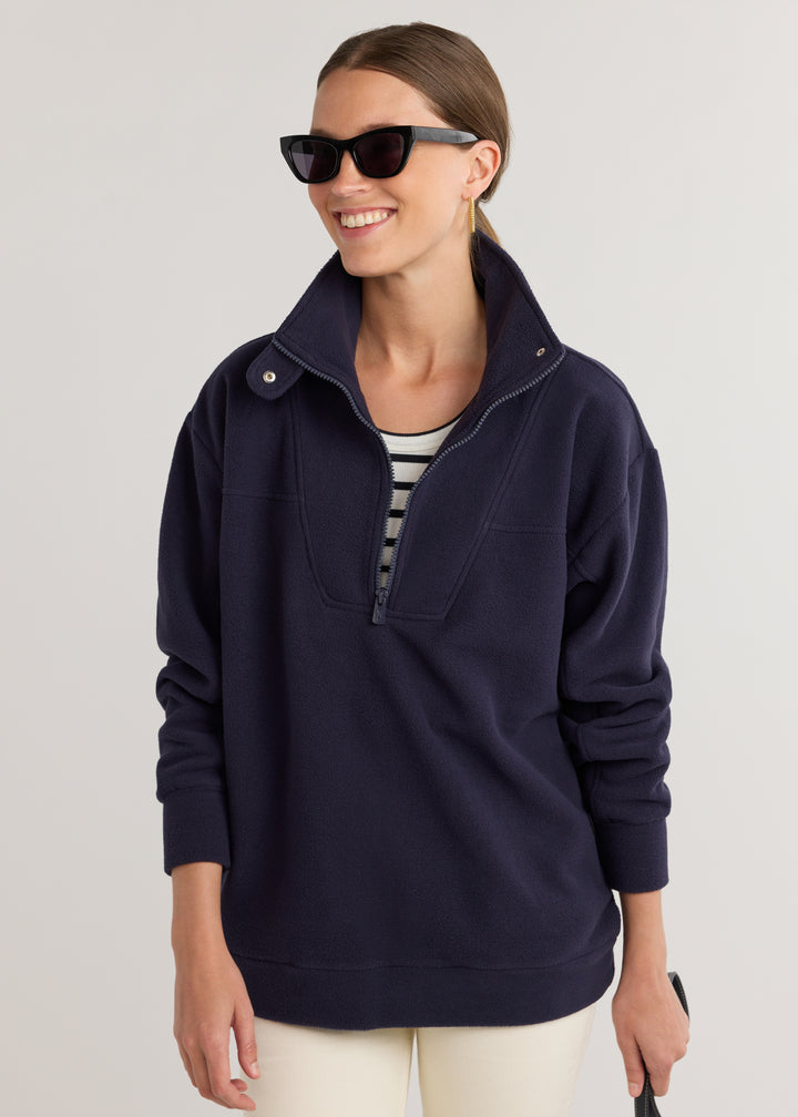 Alcott Pullover in Vello Fleece (Navy)