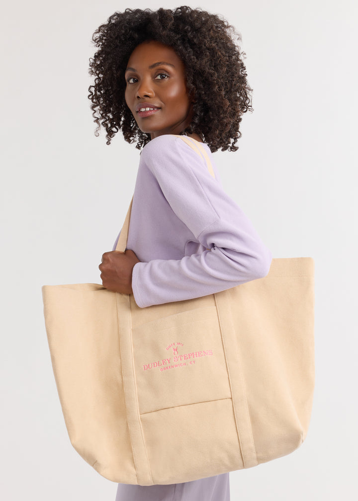 Anniversary Tote in Terry Fleece (Natural Blush)