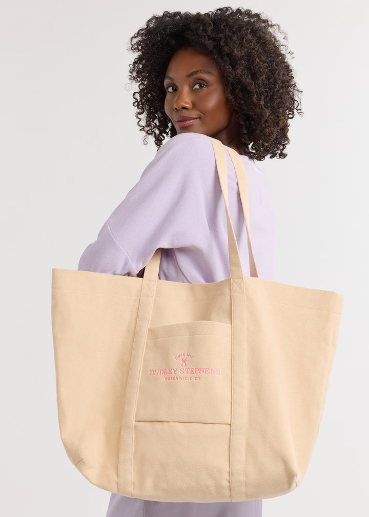 Anniversary Tote in Terry Fleece (Natural Blush)