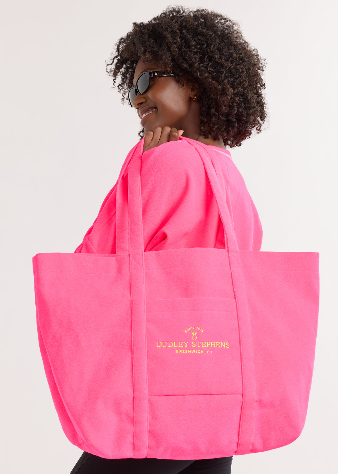 Anniversary Tote in Terry Fleece (Neon Pink)