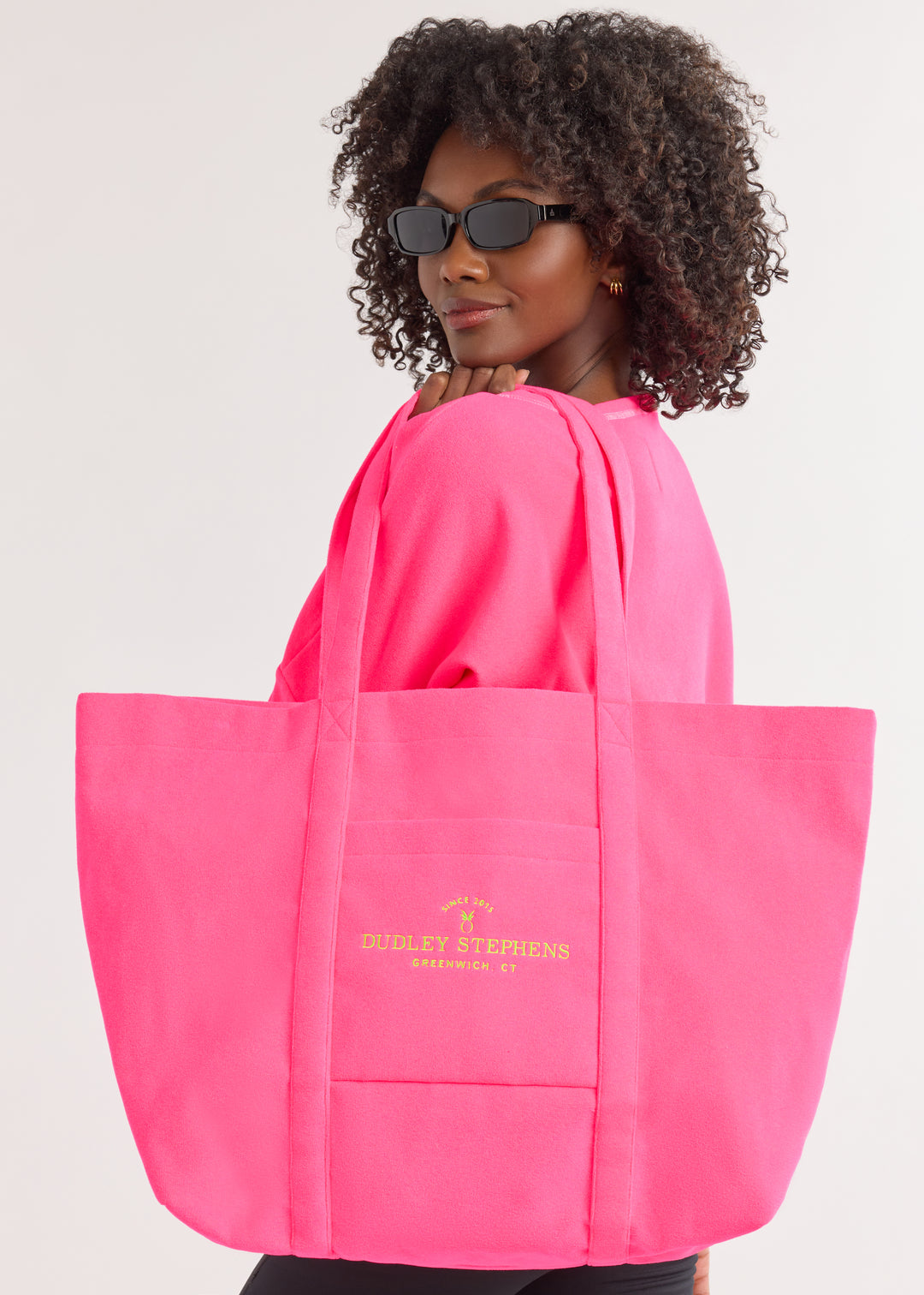 Anniversary Tote in Terry Fleece (Neon Pink)