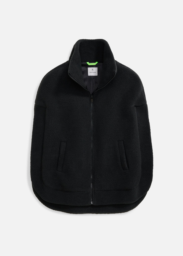 Ashford Poncho in Sherpa Fleece (Black)