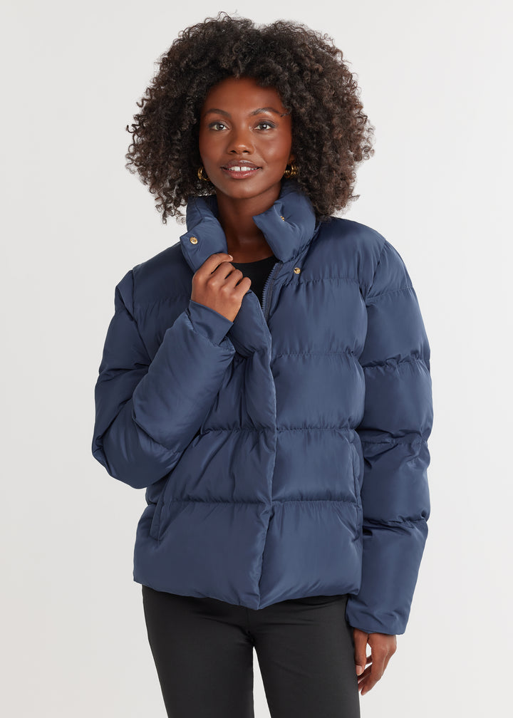 Astrid Puffer in Lustre Puff (Navy)