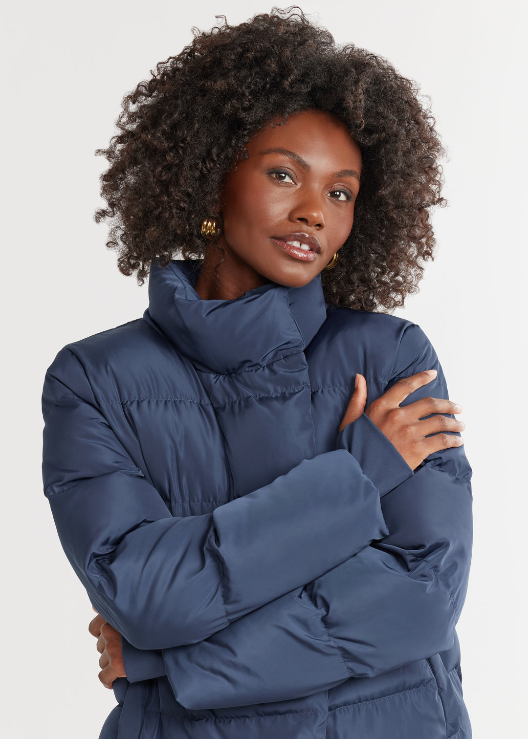 Astrid Puffer in Lustre Puff (Navy)