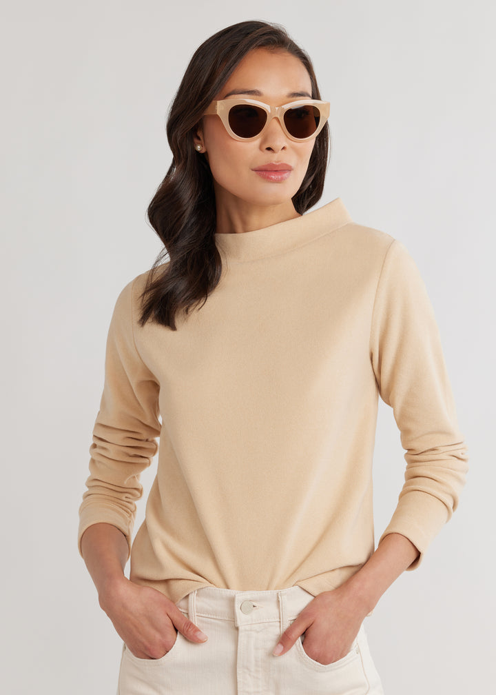 Brighton Boatneck in Terry Fleece (Natural Blush)