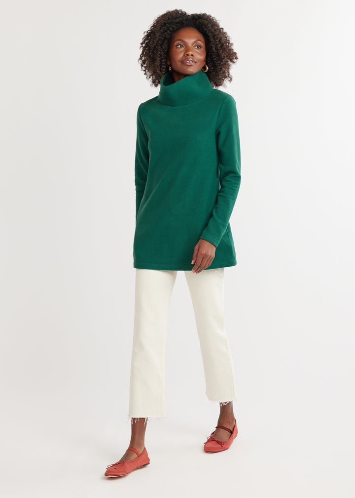 Cobble Hill Turtleneck in Vello Fleece (Emerald)