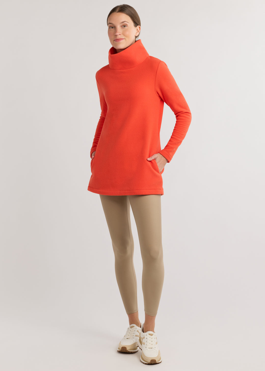 Cobble Hill Turtleneck in Vello Fleece (Paprika)