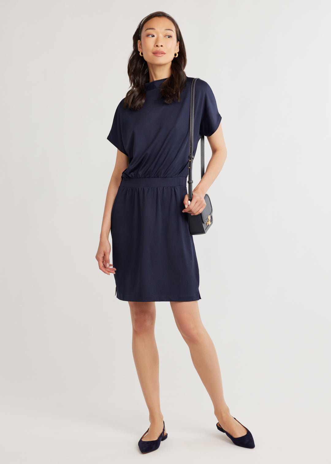 Daphne Dress in Luxe Stretch (Navy)