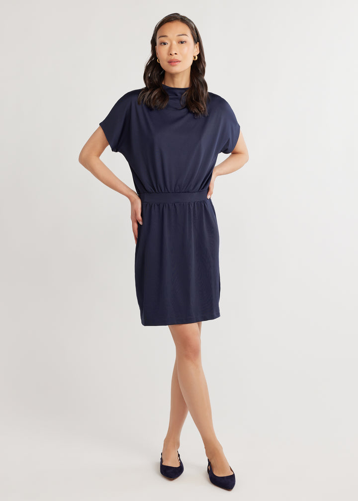 Daphne Dress in Luxe Stretch (Navy)