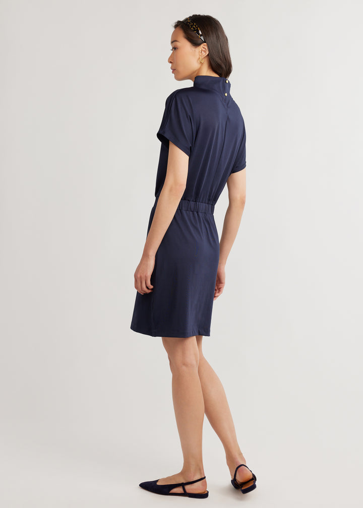 Daphne Dress in Luxe Stretch (Navy)