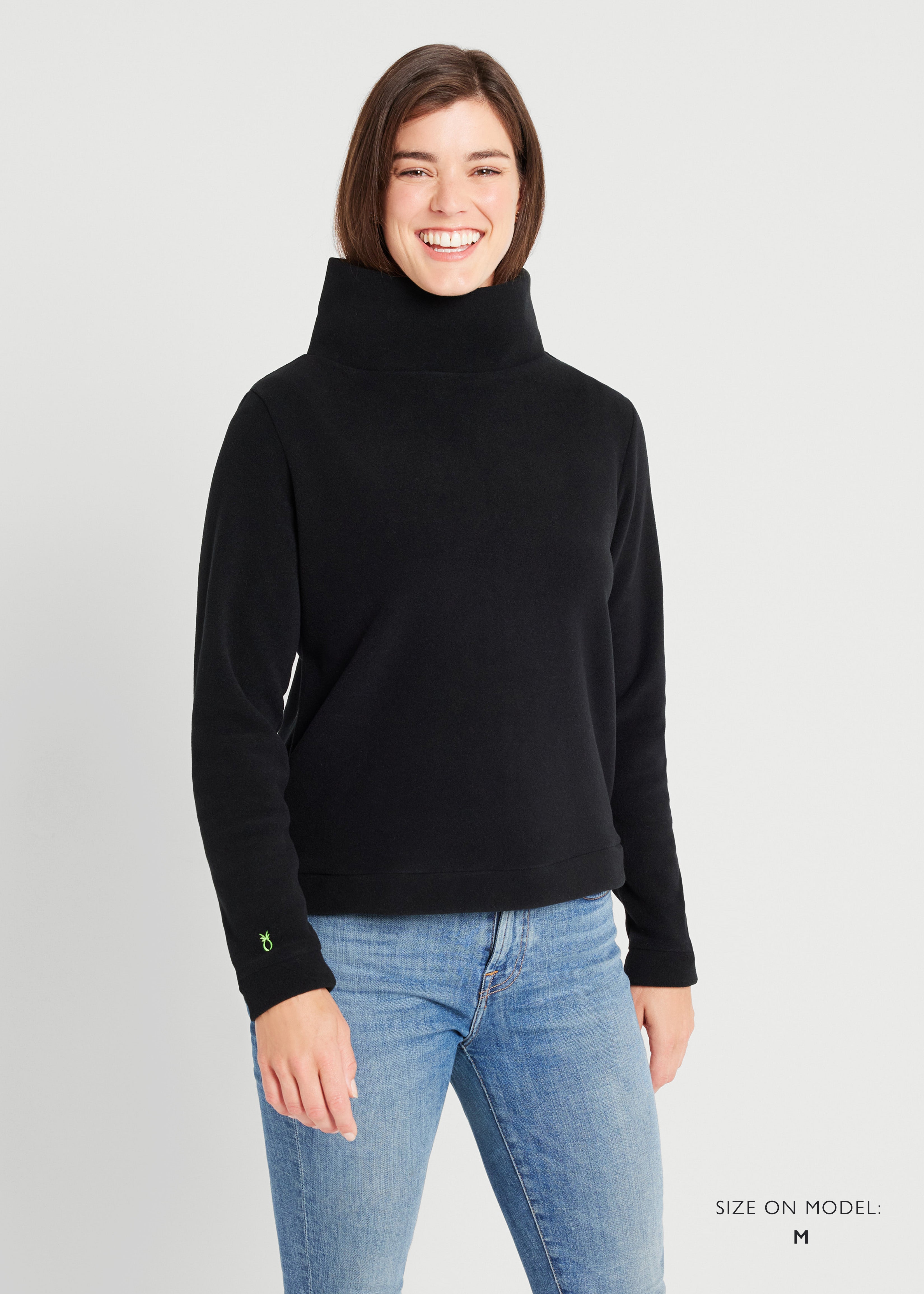 Park Slope Turtleneck in Vello Fleece (Black) – Dudley Stephens