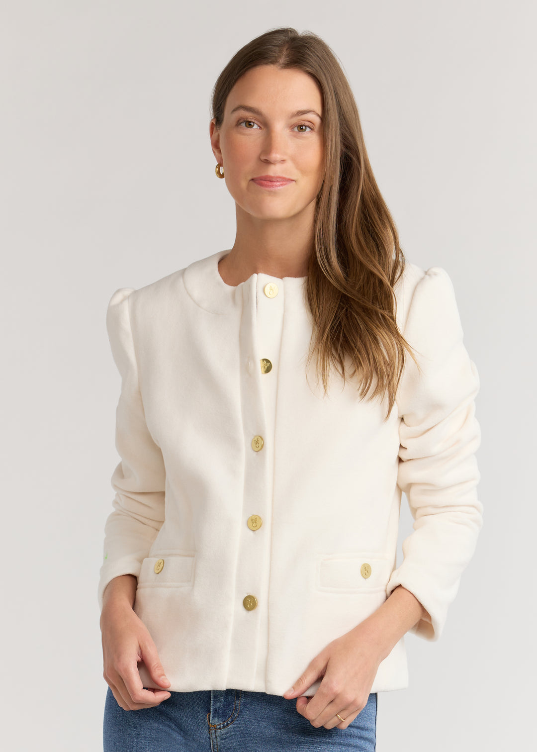 Diana Jacket in Vello Fleece (Cream)