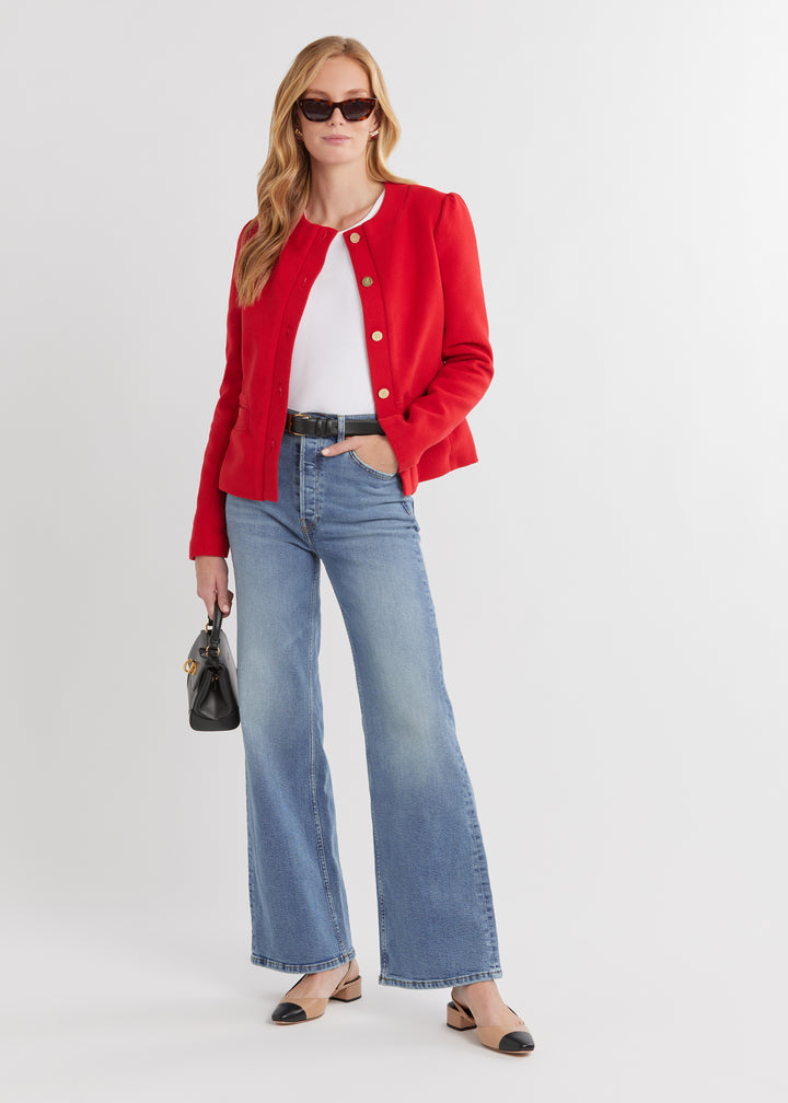 Diana Jacket in Vello Fleece (Scarlet)