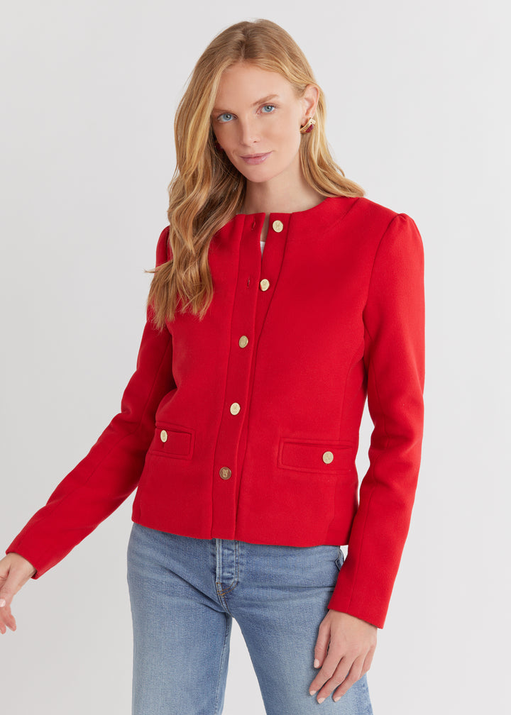 Diana Jacket in Vello Fleece (Scarlet)