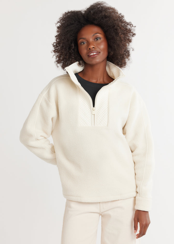 Emerson Pullover in Sherpa Fleece (Cream)