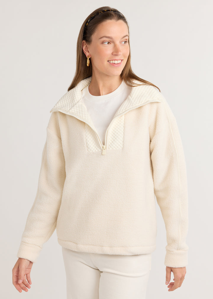 Emerson Pullover in Sherpa Fleece (Cream)