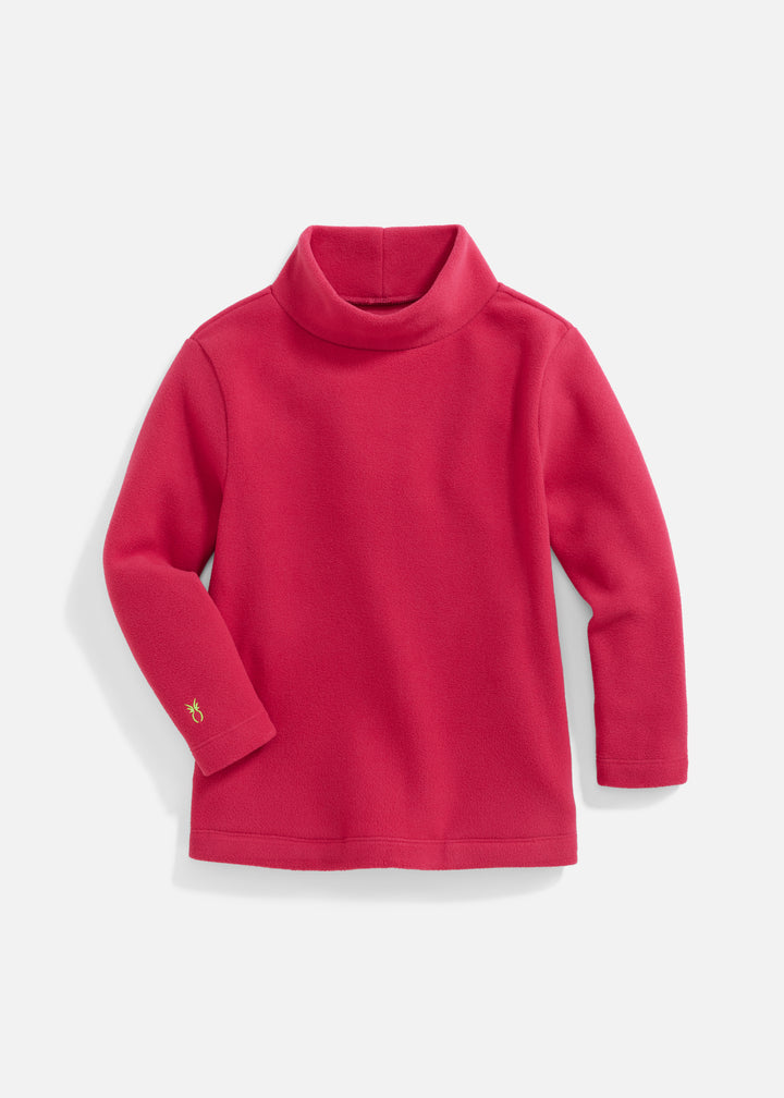 Greenbriar Girls Turtleneck in Vello Fleece (Berry)