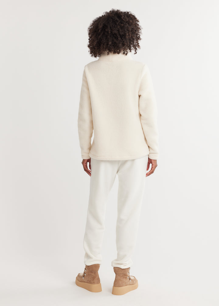 Greenpoint Turtleneck in Sherpa Fleece (Cream)