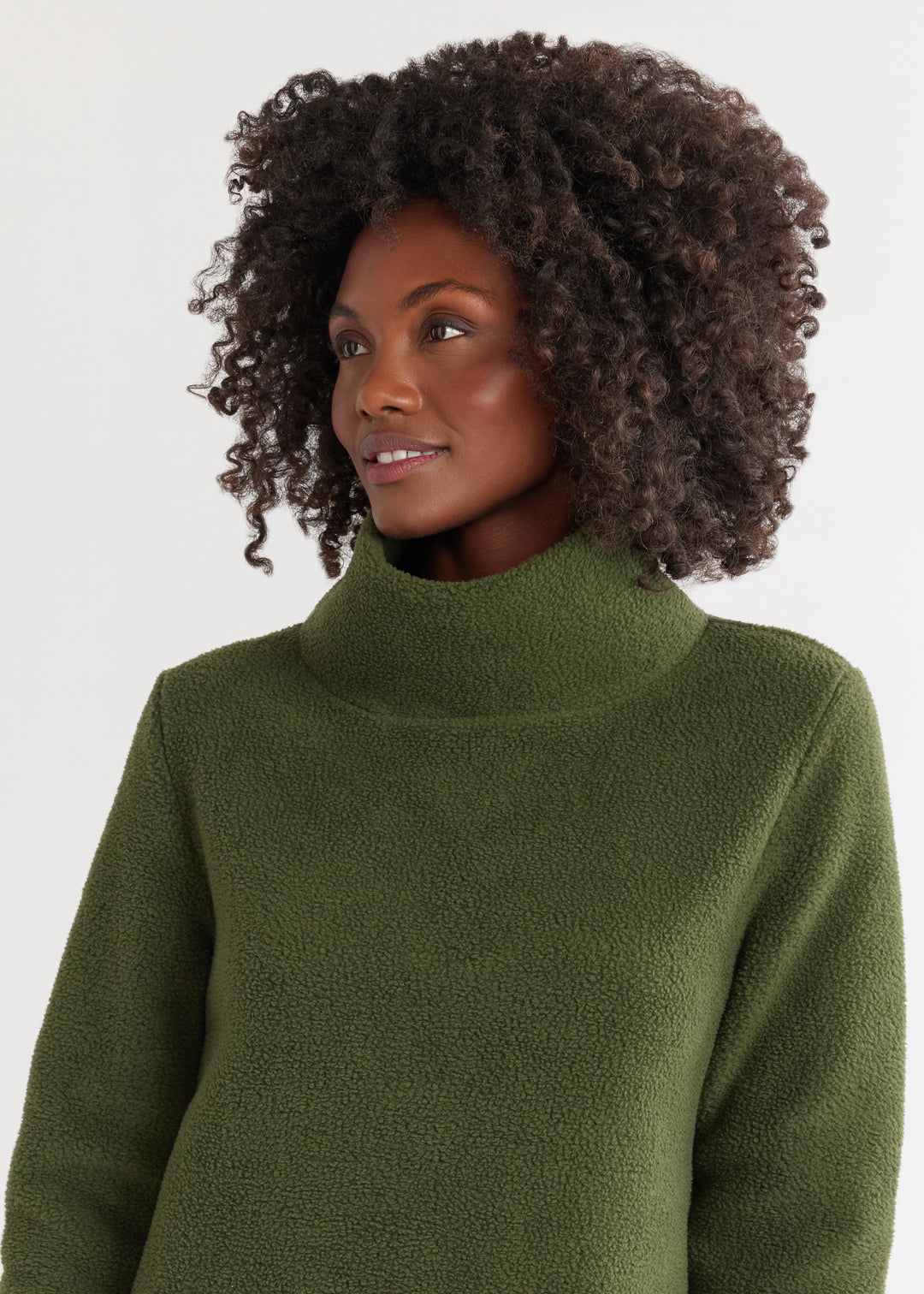 Greenpoint Turtleneck in Sherpa Fleece (Spruce)