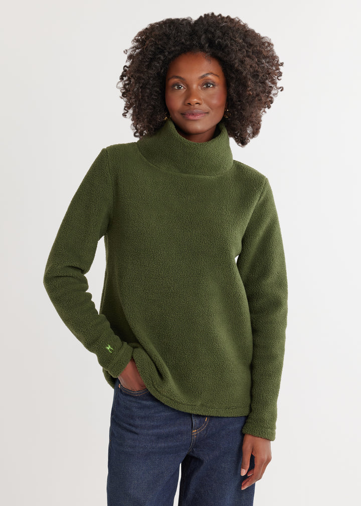 Greenpoint Turtleneck in Sherpa Fleece (Spruce)