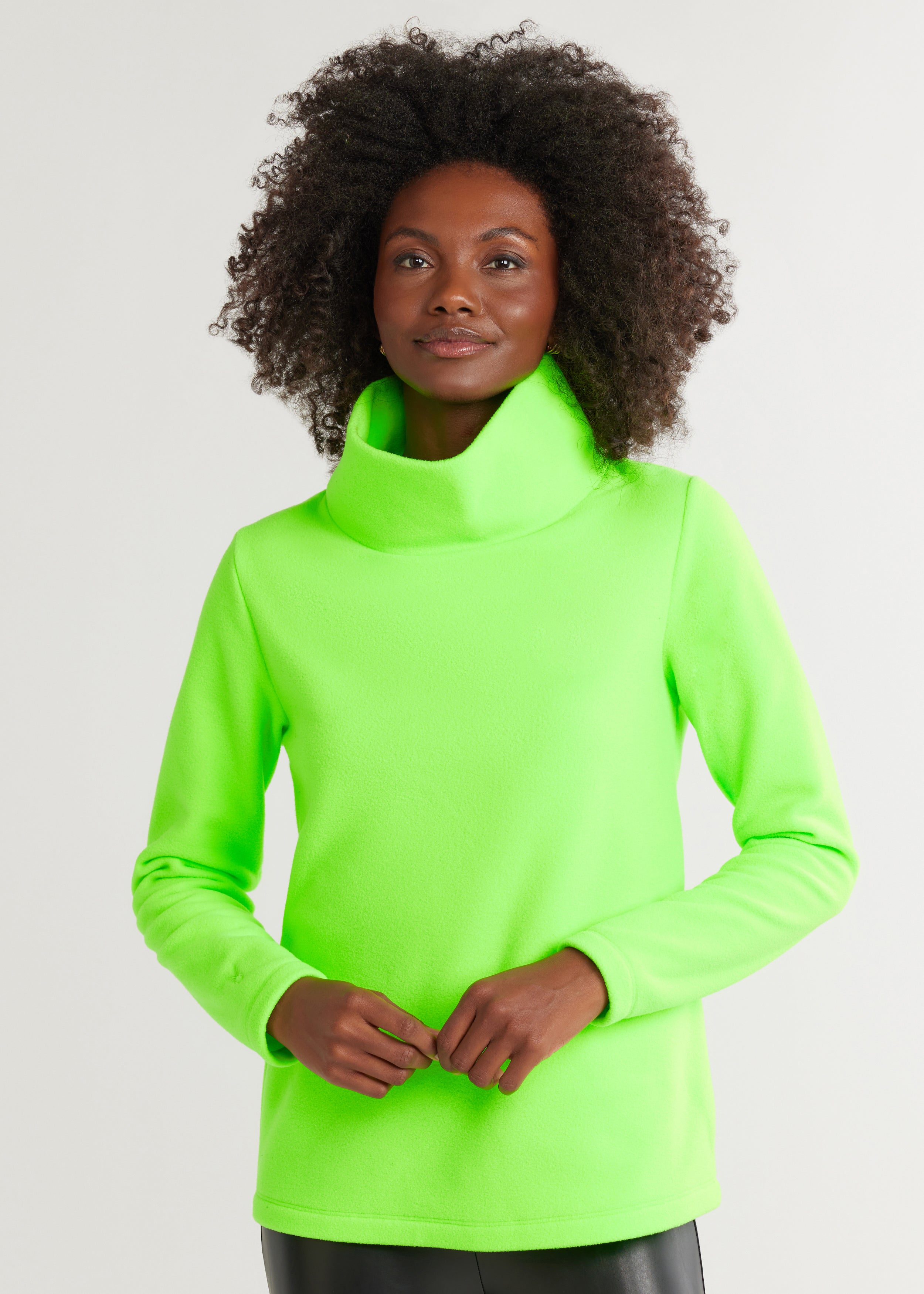 Dudley Stephens Women s Greenpoint Turtleneck in Vello Fleece Dudley Green in Size S Modern Fleece Clothing