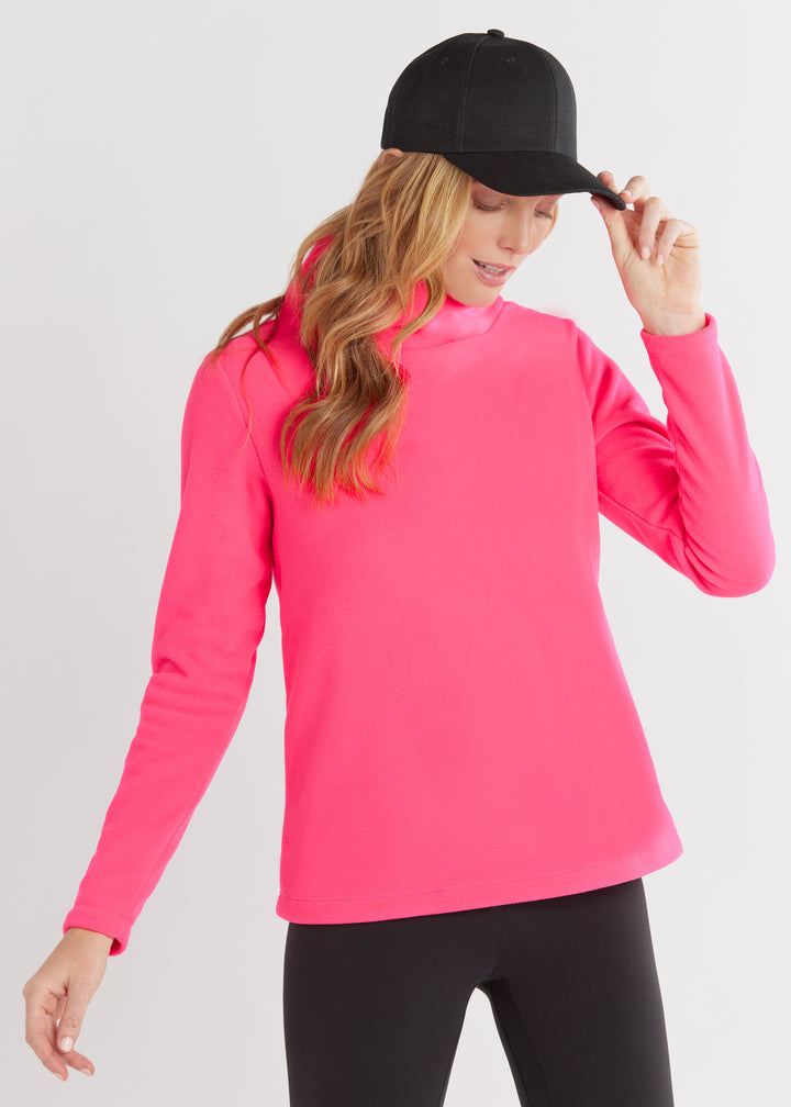 Greenpoint Turtleneck in Vello Fleece (Neon Pink)