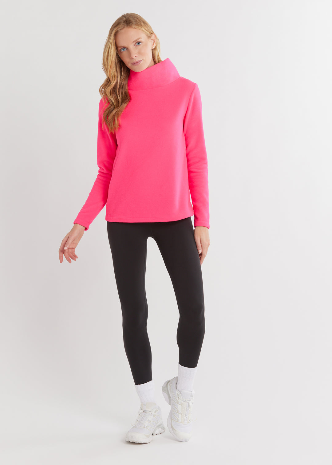 Greenpoint Turtleneck in Vello Fleece (Neon Pink)