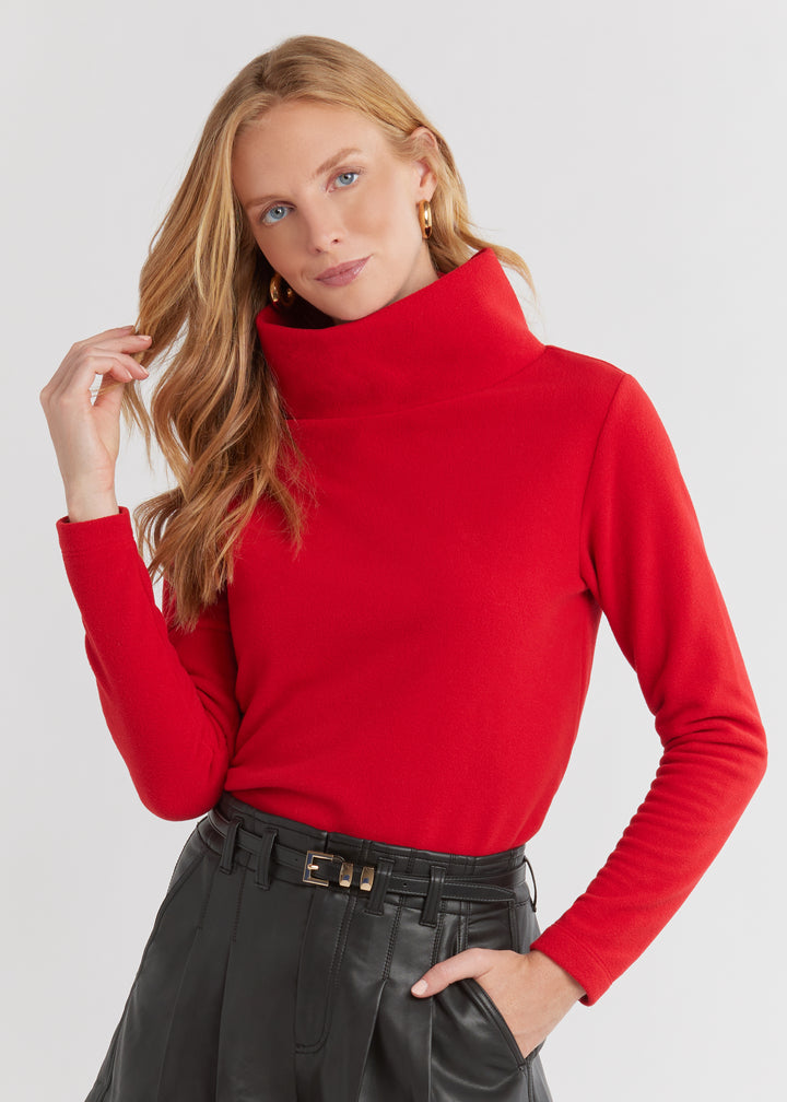 Greenpoint Turtleneck in Vello Fleece (Scarlet)