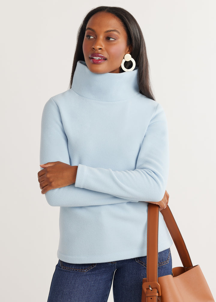 Greenpoint Turtleneck in Vello Fleece (Ice Blue)