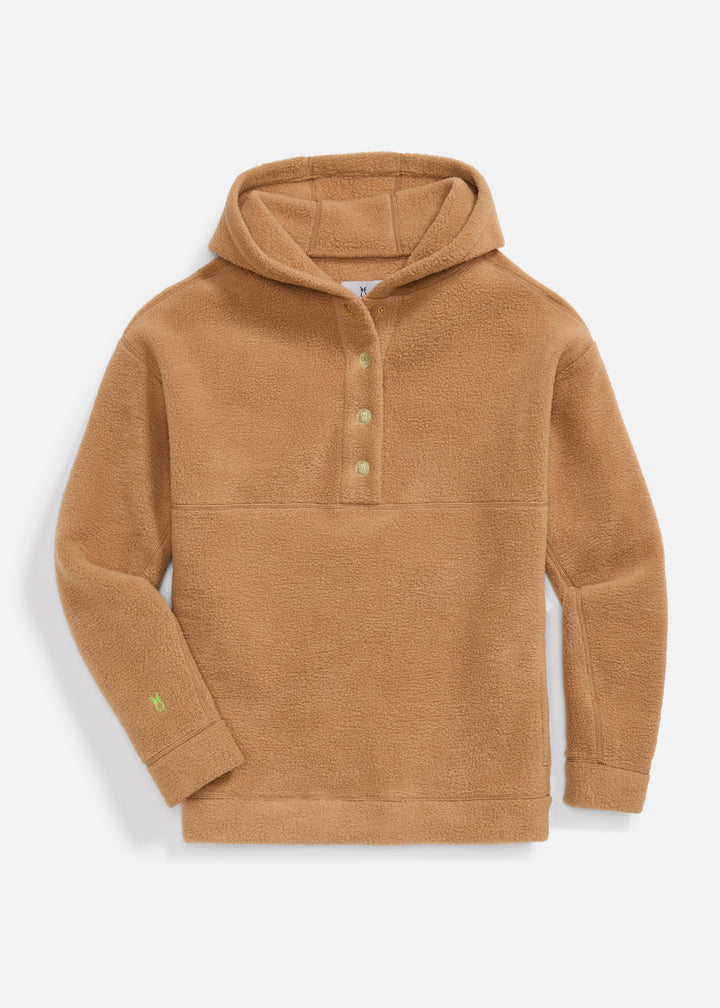 Hooded Palomino Pullover in Sherpa Fleece (Camel)