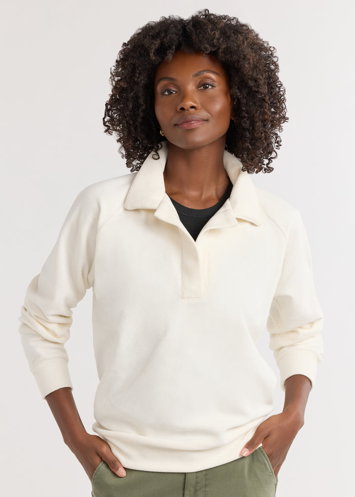 Ingrid Pullover in Terry Fleece (Cream)