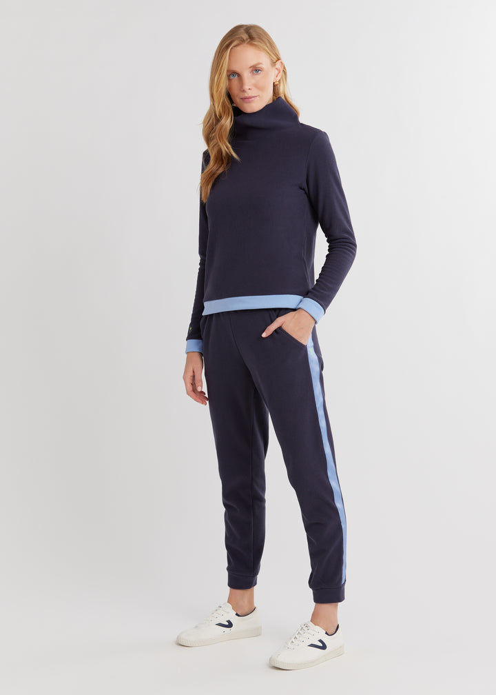 Jay Joggers in Terry Fleece (Navy/Periwinkle)