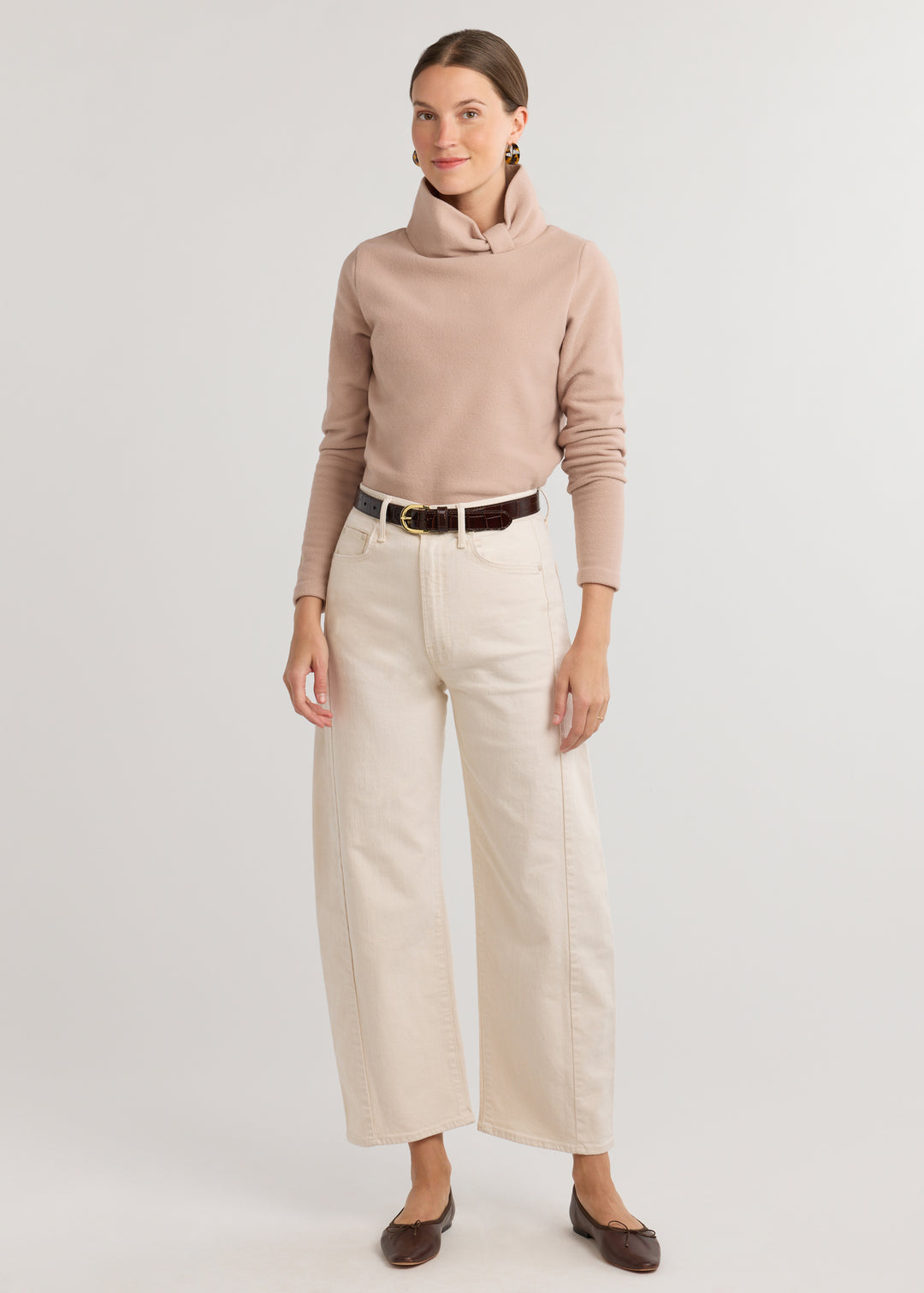 Juliet Turtleneck in Vello Fleece (Khaki)