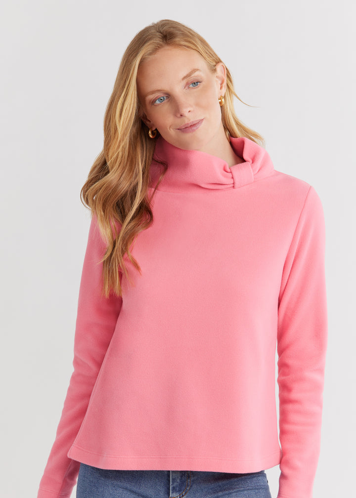 Juliet Turtleneck in Vello Fleece (Pink Lemonade)