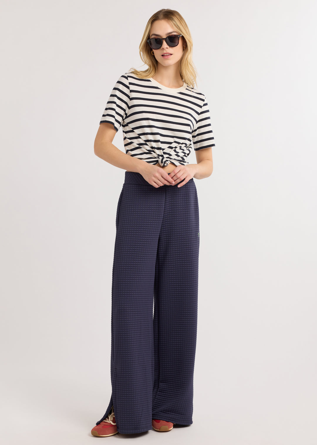 Katharine Pant in Waffle (Navy)