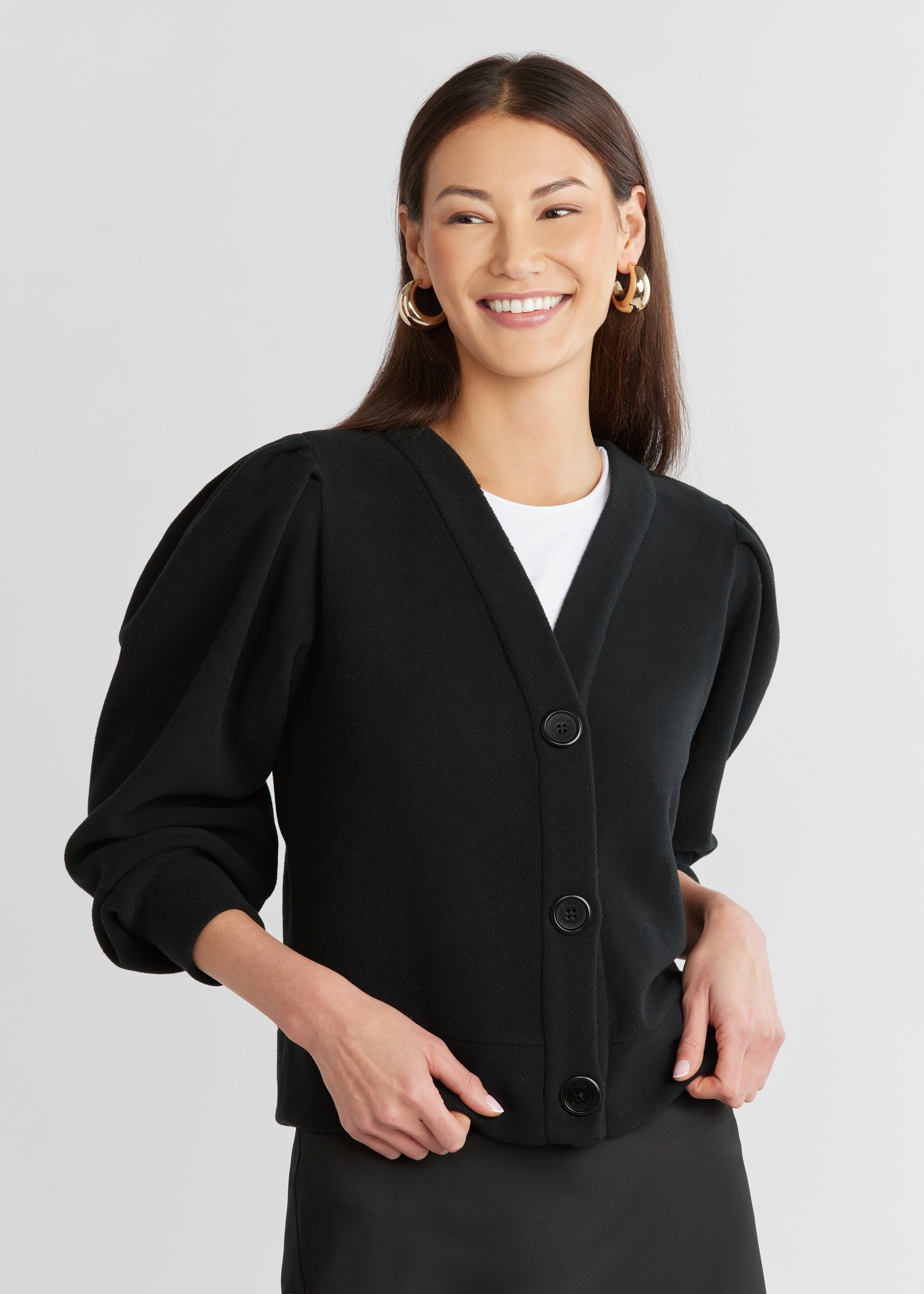 Black fleece cardigan clearance women's