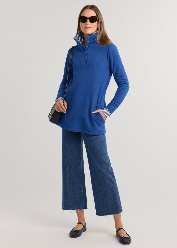 Long Wharf Turtleneck in Vello Fleece (True Blue)