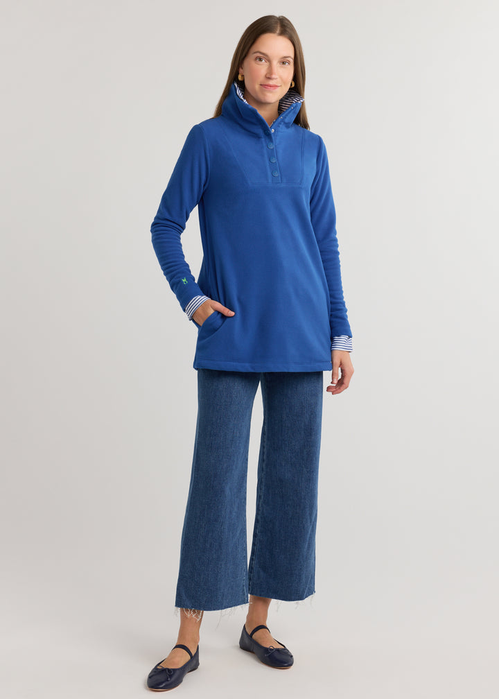 Long Wharf Turtleneck in Vello Fleece (True Blue)