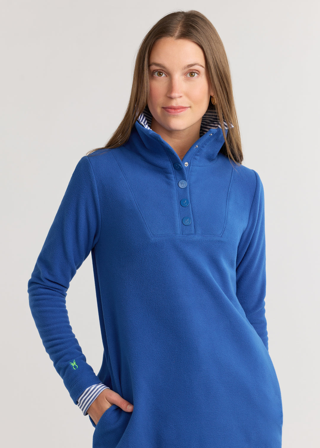 Long Wharf Turtleneck in Vello Fleece (True Blue)