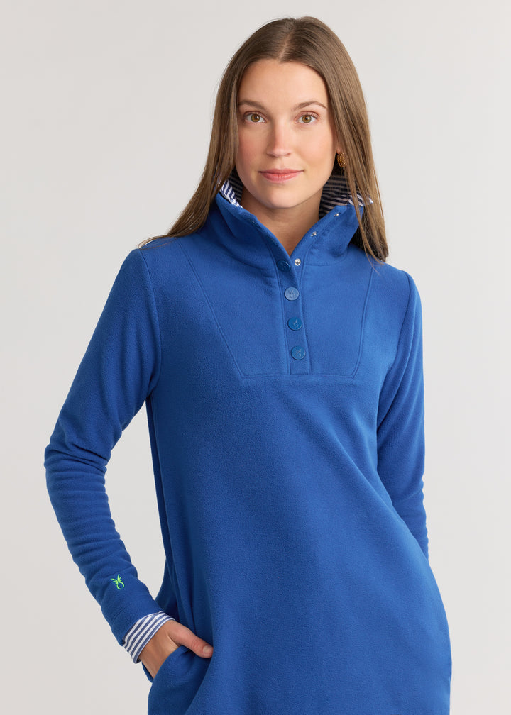 Long Wharf Turtleneck in Vello Fleece (True Blue)