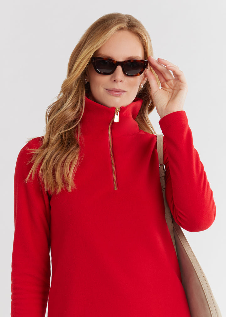 Manchester Pullover in Vello Fleece (Scarlet)