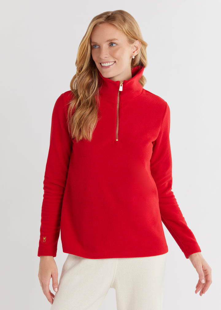 Manchester Pullover in Vello Fleece (Scarlet)