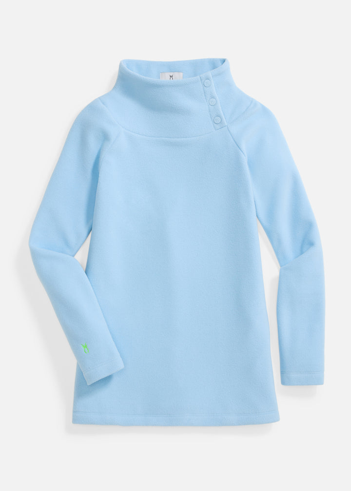 Marielle Mock Neck in Vello Fleece (Ice Blue)