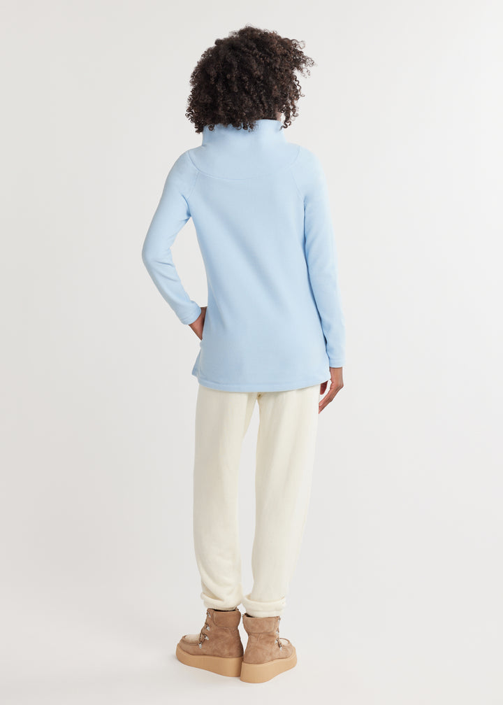 Marielle Mock Neck in Vello Fleece (Ice Blue)