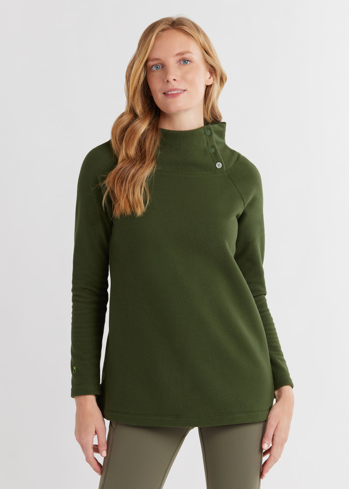 Marielle Mock Neck in Vello Fleece (Spruce)